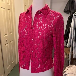 Hot pink Zara lace top